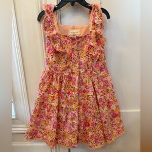 btween Pink and Orange Floral Kids Dress